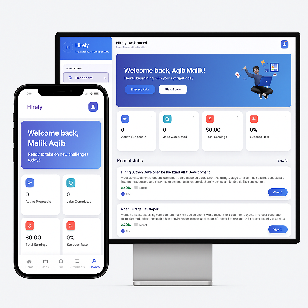 Hirely mobile app UI