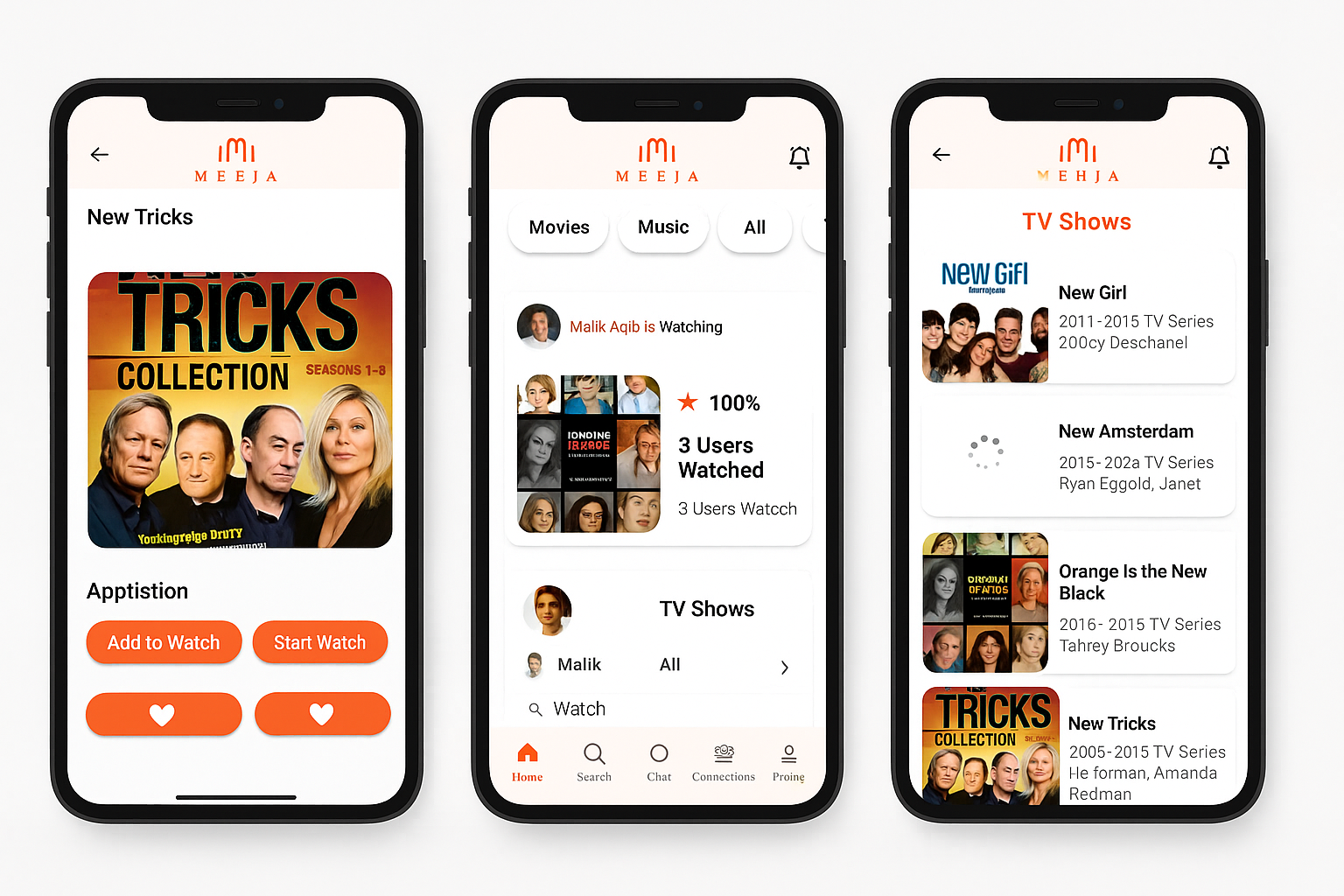 Meeja Entertainment App UI