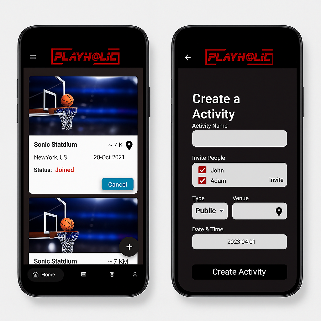 PlayHolic gaming companion app UI