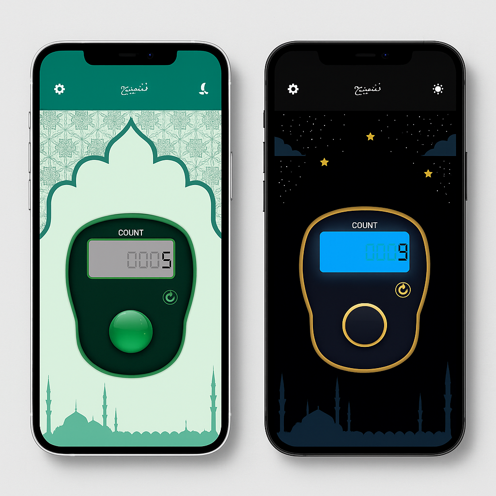 Digital Tasbeeh Counter app UI