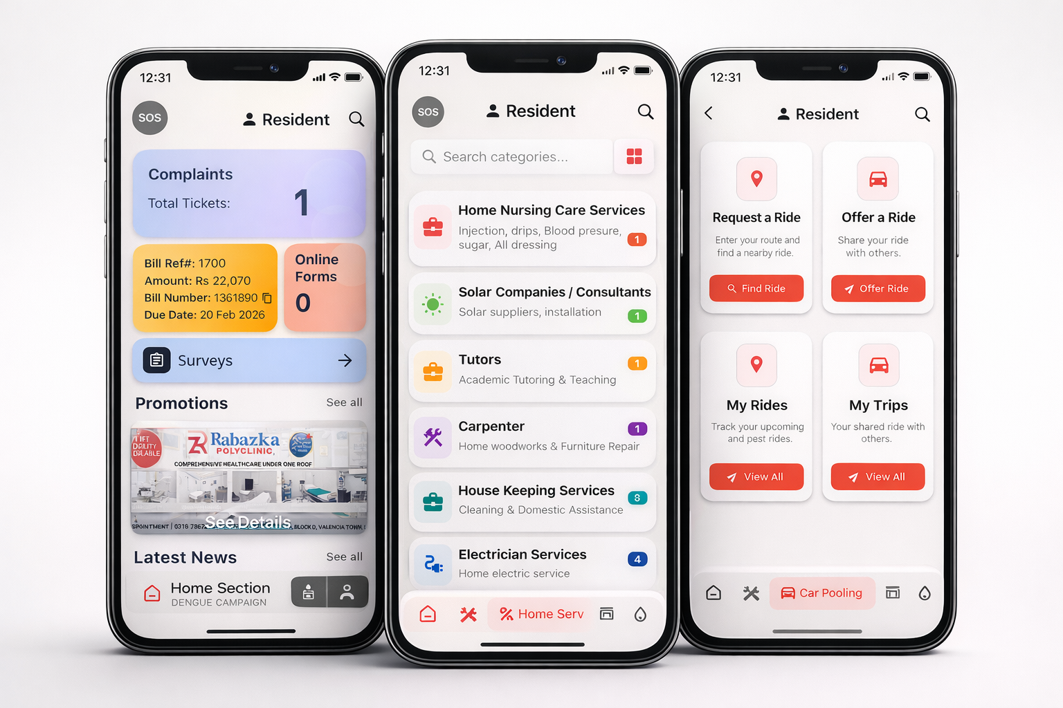 Valo Real-Time Collaboration & Services Portal app UI